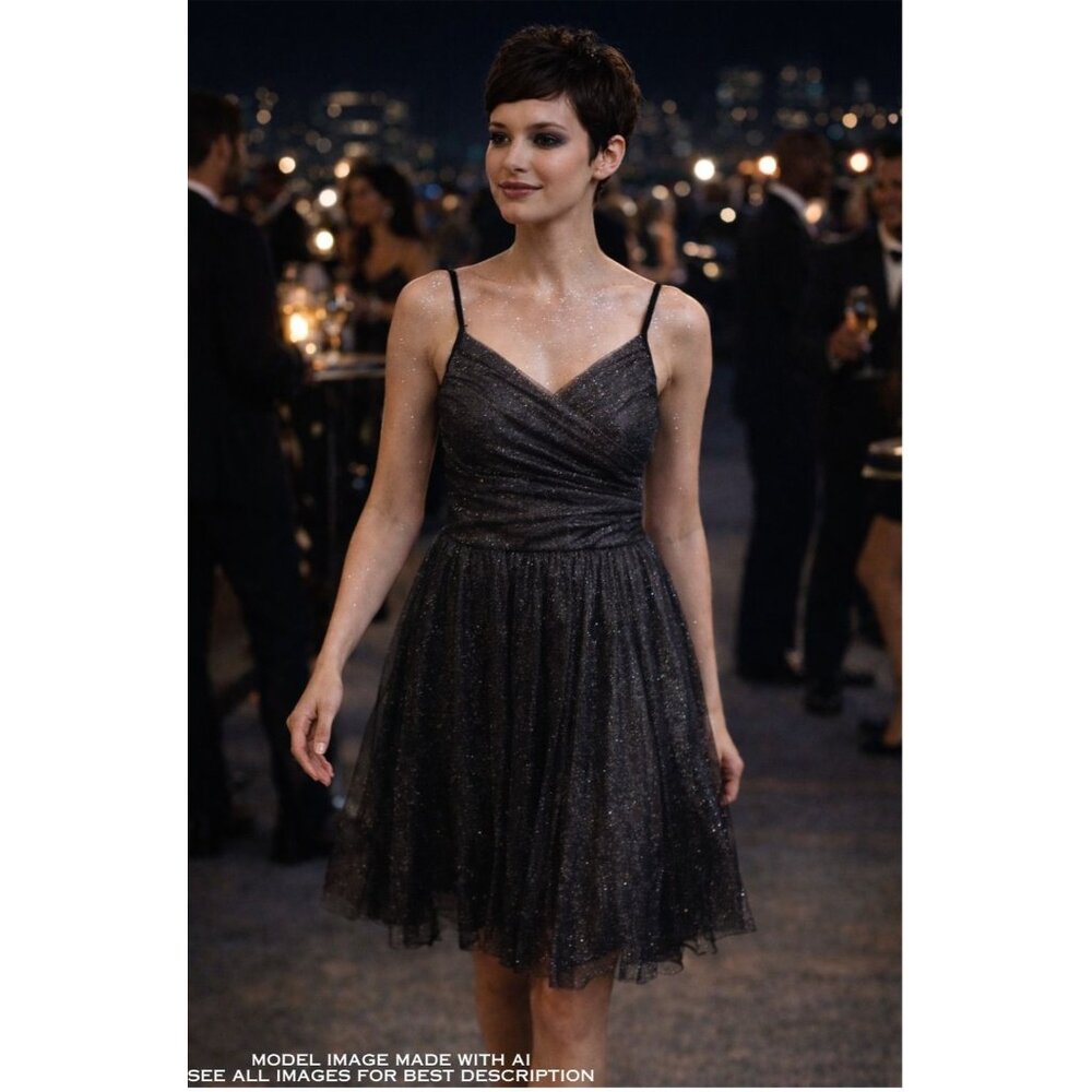 Y2K Sparkly Prom Dress S Babydoll Mesh Corseted Formal Fairy Celestial Ballet